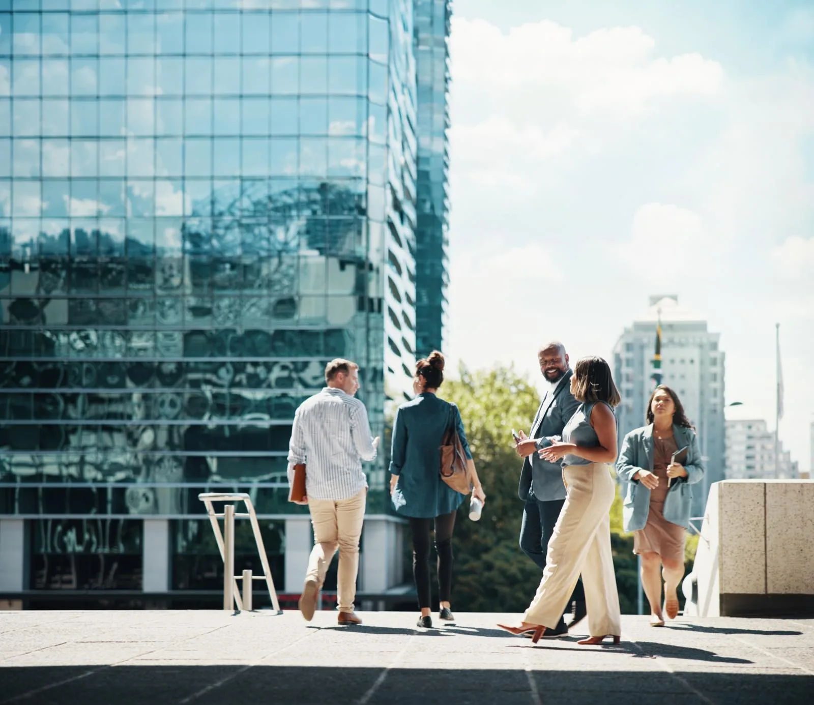Diverse team of professionals in an urban workplace